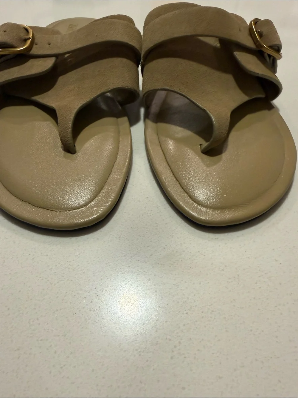 Zara Split Leather Buckle Sandals - Picture 3 of 5